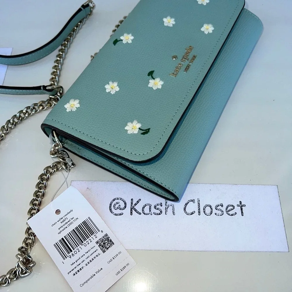 Kate Spade Darcy Embroidered Chain Crossbody & Convertible Wallet - Picture 6 of 12